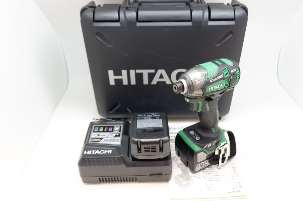 14.4Vコードレスインパクトドライバー HITACHI WH14DDL2 フルセット品